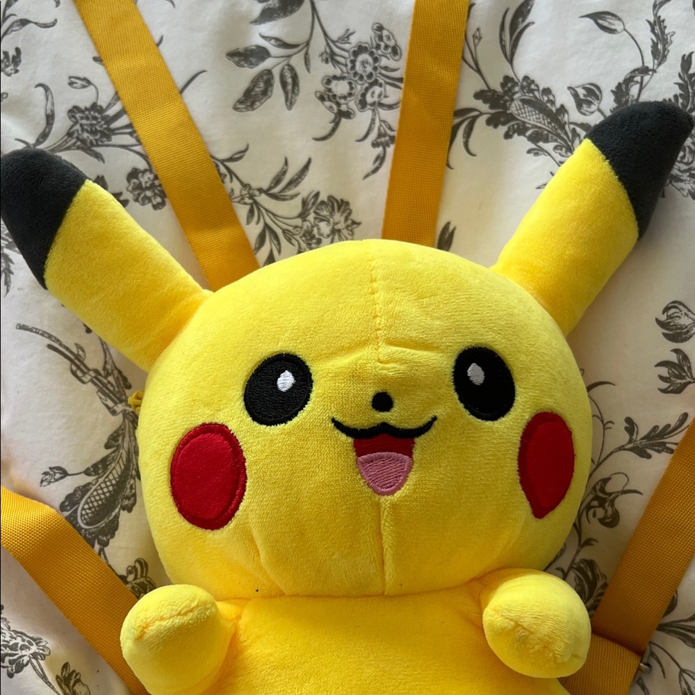 Pikachu Pokémon Plush Backpack - Yellow - Picture 3 of 8